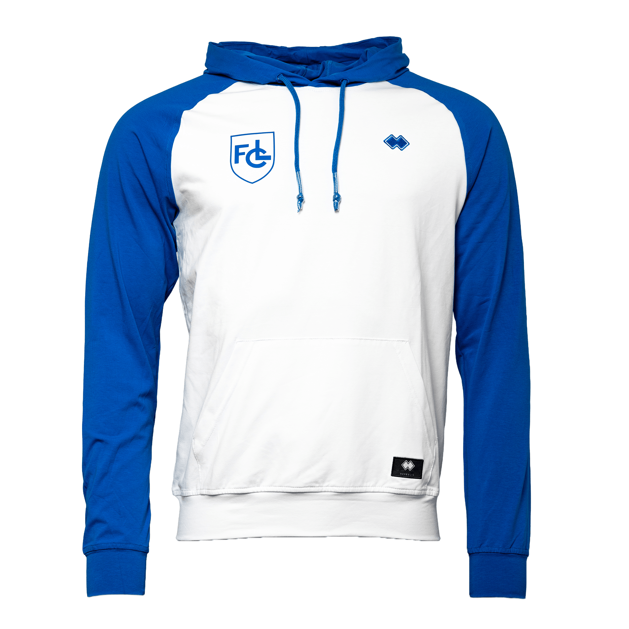 FCL Hoodie Retro Logo Weiss - Blau - FCL Fanshop