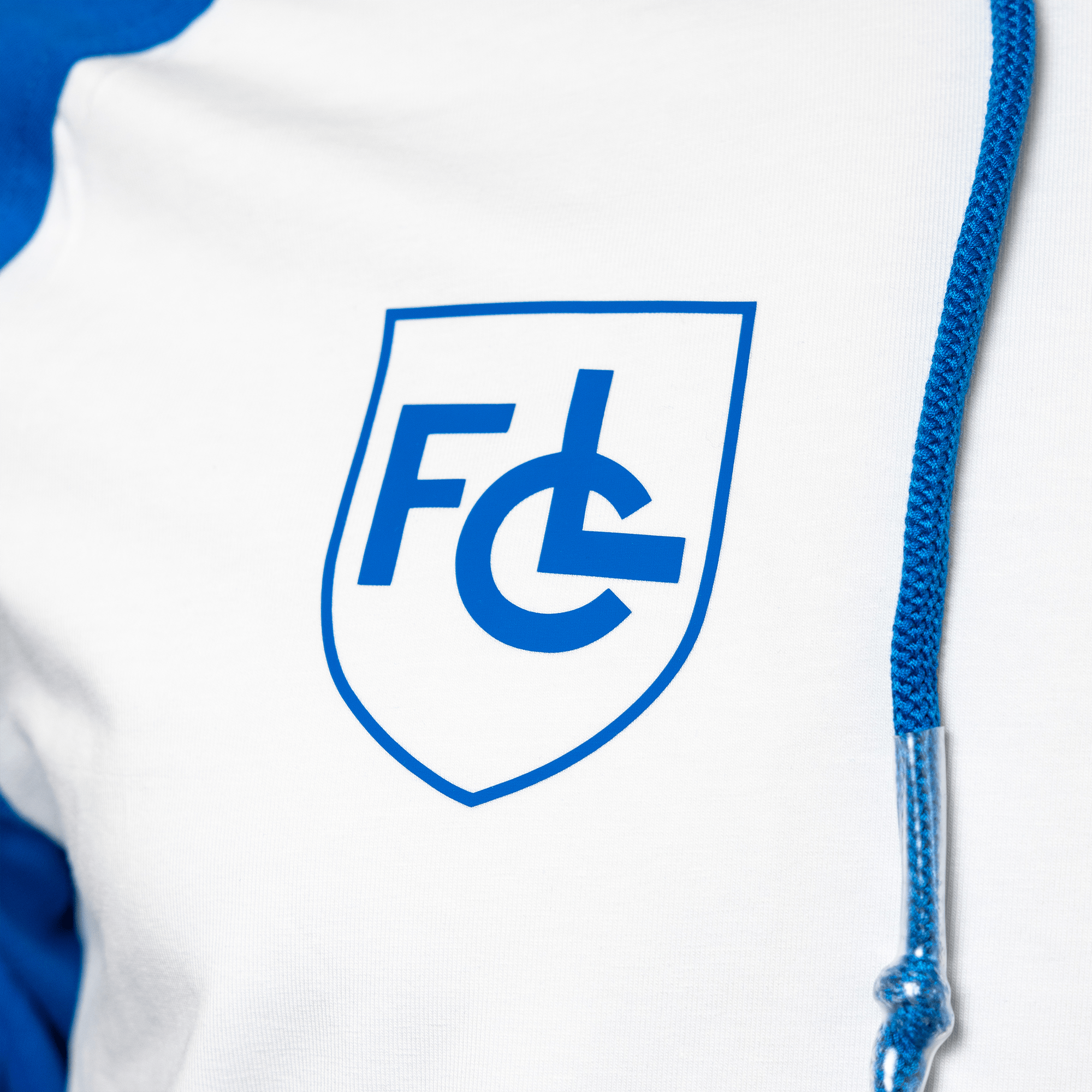 FCL Hoodie Retro Logo Weiss - Blau - FCL Fanshop