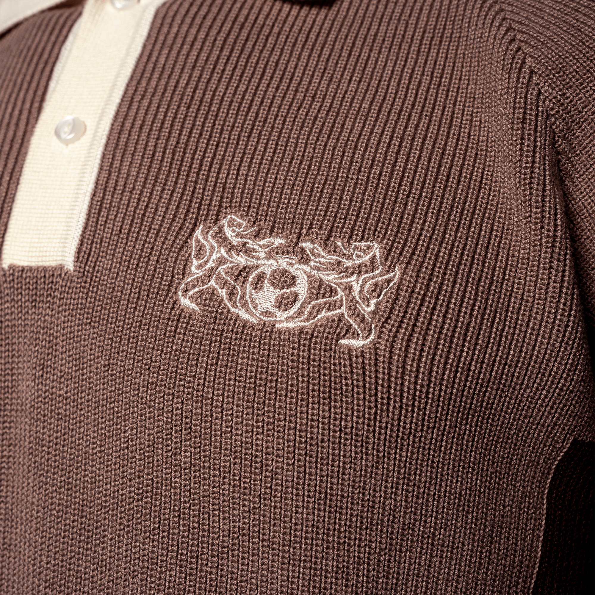 FCL Strickpolo Löwen Braun - FCL Fanshop